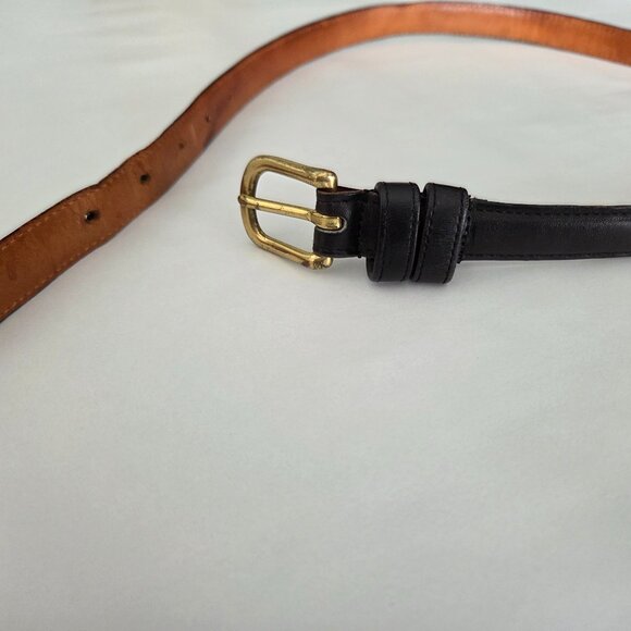 Coach Black and Tan Leather Belt - Picture 3 of 6